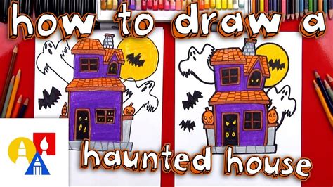 How To Draw A Haunted House Halloween Art Lessons Art For Kids Hub