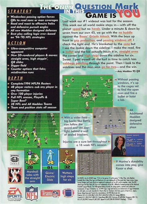 Madden Nfl 95 1994 Box Cover Art Mobygames