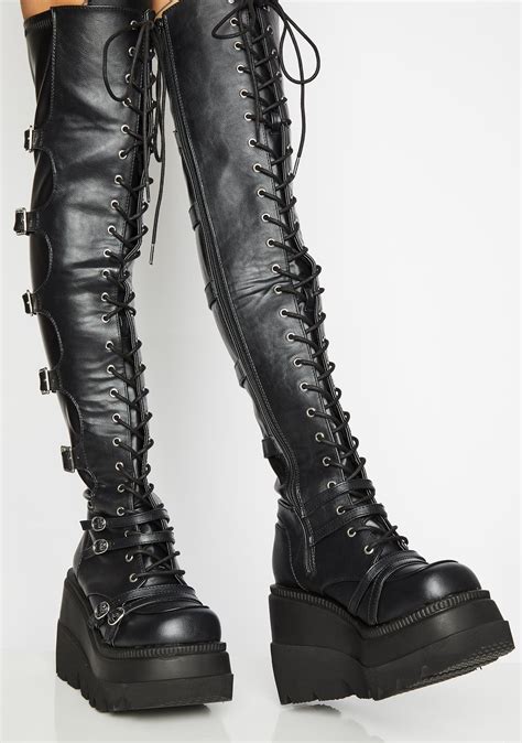 Review Of Knee High Buckle Platform Boots References Melumibeautycloud
