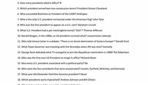 52 Presidential Trivia Questions & Answers (Easy, Hard, Funny)