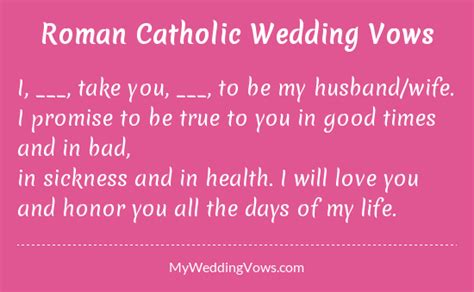 The sacrament of marriage starts with the after all, these are probably the most extremely romantic quotes anyone can say. Roman Catholic Wedding Vows | Wedding vows to husband ...