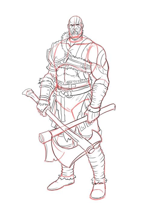 How To Draw Kratos From God Of War Step By Step Tutorial Character