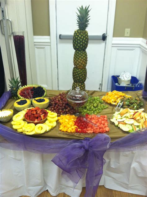 Fruit Table Decor With Pineapple Centerpiece Sweet Decoration Table