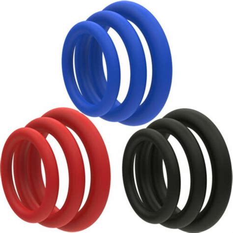 Men Cock Ring 3 Pack Soft Stretchy Silicone Stay Hard Penis Ring Last