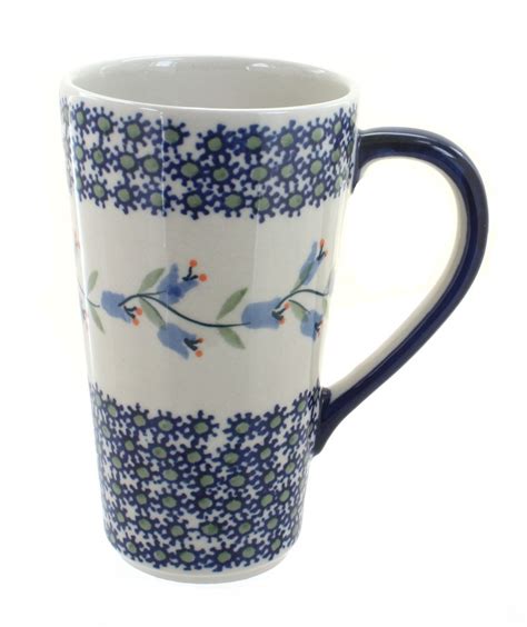 Blue Rose Polish Pottery Tulip Large Coffee Mug
