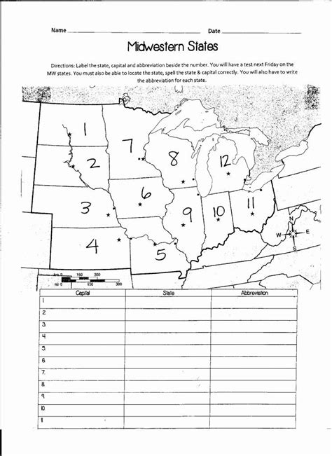 United States Map Activity Worksheet