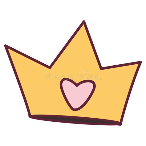 Cute Queen Crown With Heart Stock Vector Illustration Of Princess