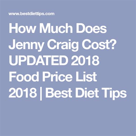 Jenny craig offers low calorie prepackaged foods as well as counseling for people looking to lose weight. How Much Does Jenny Craig Cost? UPDATED 2018 Food Price ...