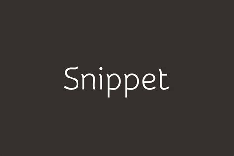 Snippet Fonts Shmonts