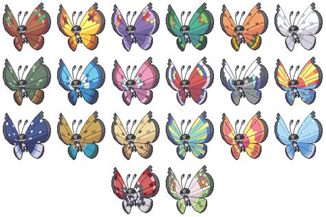 Vivillon Pattern Collection By Princess Phoenix On Deviantart Pokemon