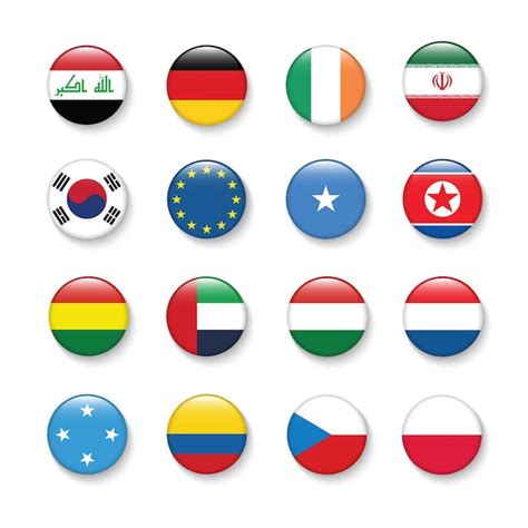 Premium Vector World Flag Icon Set In Circle Vector Design Elemant