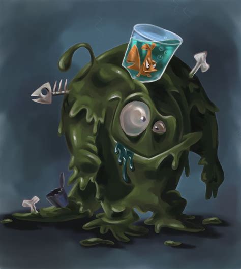 Zee Risek Art Blog Finished Garbage Monster Painting