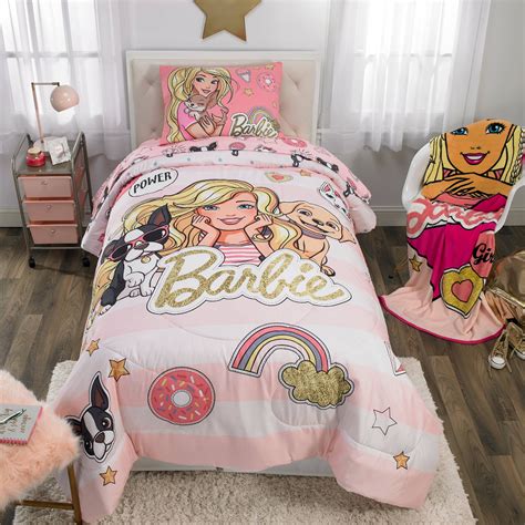Barbie Bff Crew Features Barbie And Furry Friends 4 Pc Full Size Sheet