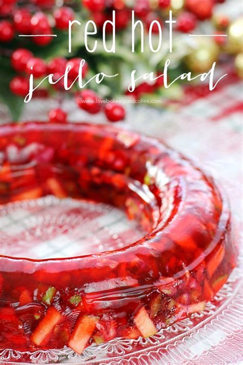 Jello salads were popular in the 1960s and are now considered retro. Red Hot Jello Salad | Recipe | Christmas dinner menu, Jello recipes, Dinner menu