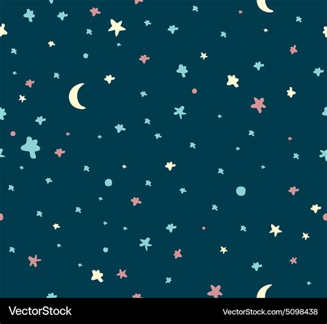 Night Sky Pattern Royalty Free Vector Image Vectorstock