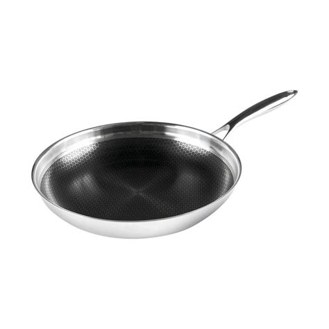 Get your pan hot, in between medium and medium high. Black Cube Stainless Steel Fry Pan with Non-Stick Coating ...