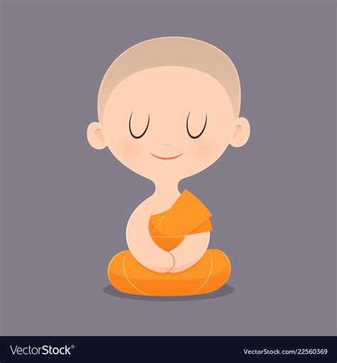 Cartoon Buddhist Monk Of Southeast Asia Royalty Free Vector
