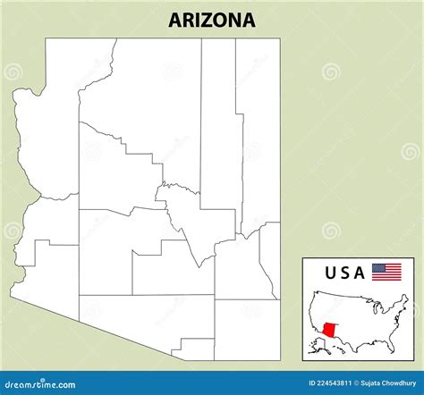 Mapa De Arizona Mapa De Distrito De Arizona En Contorno Ilustración Del Vector Ilustración De