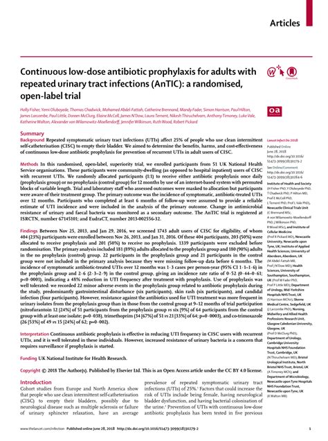Pdf Continuous Low Dose Antibiotic Prophylaxis For Adults With