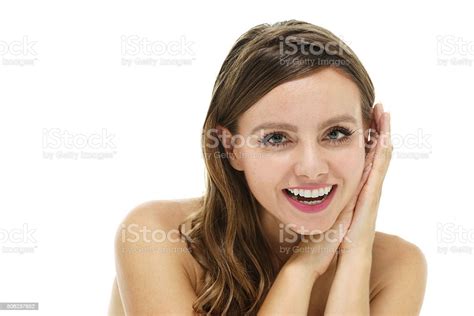 Cheerful Beautiful Woman Looking At Camera Stock Photo Download Image