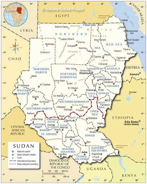 See khartoum photos and images from satellite below, explore the aerial photographs of khartoum in sudan. Administrative Map of Sudan - Nations Online Project