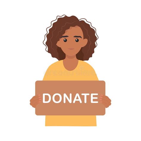 Donation And Charity Concept African Volunteer Woman Holding In Hands