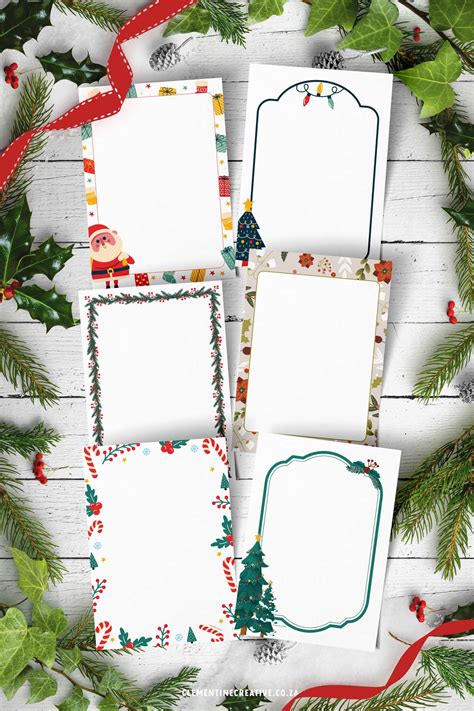 7 Cute Christmas Border Papers (Free Printable Templates) - Clementine