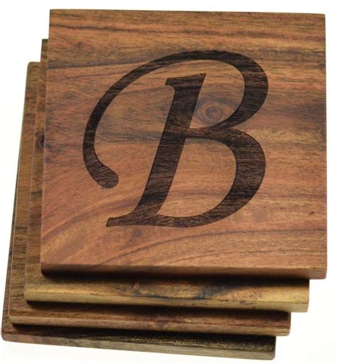 Personalized Letter Coasters Personalized Coasters Engraved Coasters