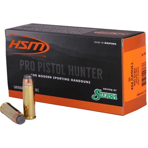 Hsm Pro Pistol Hunter 454 Casull 300gr Jacketed Soft Point 50rd Box