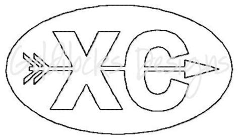 Cross Country Xc Logo Embroidery Design In Fill And Outline In Etsy