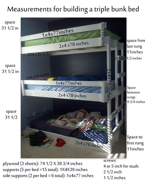Easy Built In Triple Bunk Bed Do It Yourself Home Projects From Ana