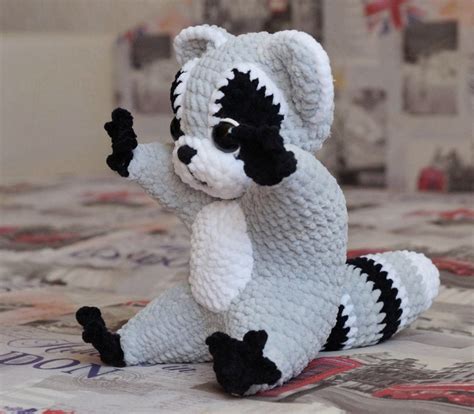 Amigurumi Raccoon Pattern Crochet Stuffed Raccoon Tutorial Etsy