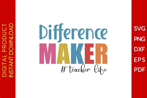 Difference Maker Teacher Life Svg File Graphic By Creative Design