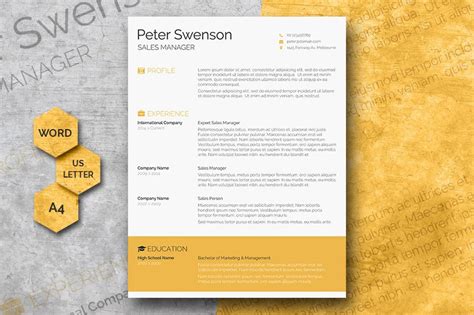 Professional civil engineer resume template. Clean & Pretty - Word Resume ~ Resume Templates ~ Creative ...