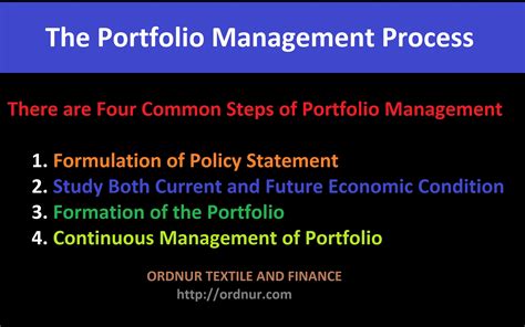 The Portfolio Management Process Ordnur Textile And Finance