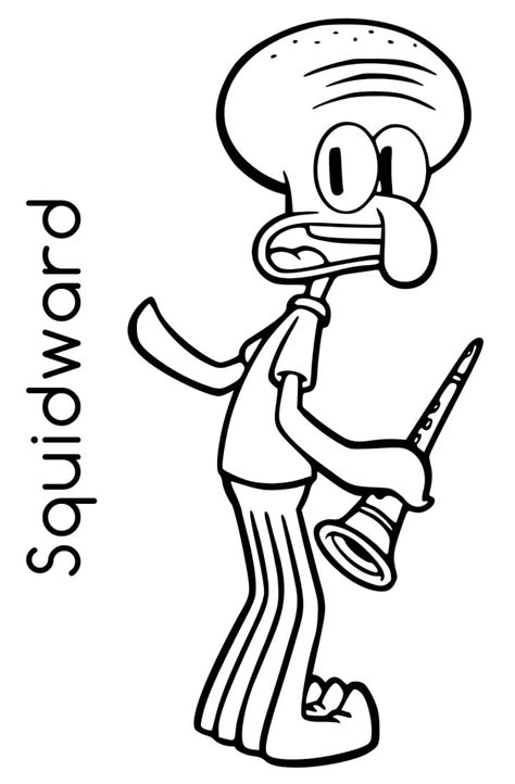 Spongebob Squidward Coloring Pages Squidward Coloring Page Coloring