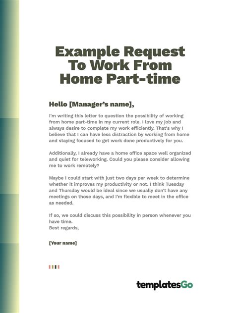 Work Remotely Tips And Samples Request To Work From Home