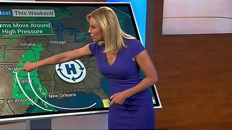 Jacqui Jeras The Weather Channel Tight Blue Dress Profile View