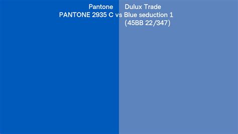 Pantone 2935 C Vs Dulux Trade Blue Seduction 1 45BB 22 347 Side By