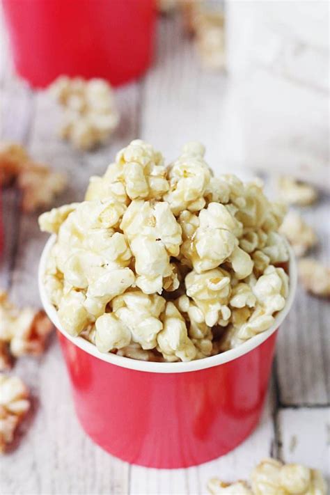 Easy Caramel Popcorn Recipe Half Scratched