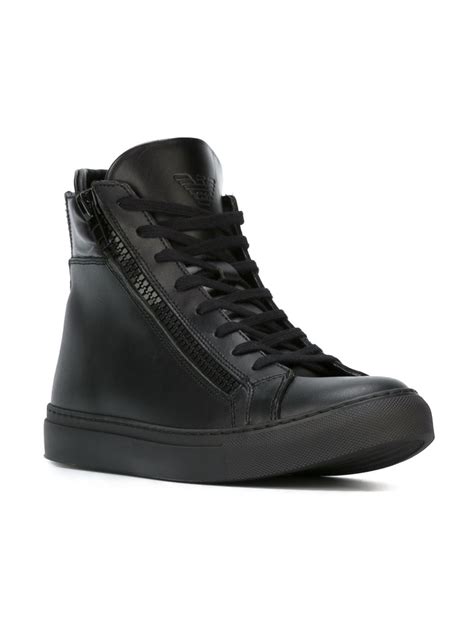 Shop converse.com for shoes, clothing, gear and the latest collaboration. Emporio Armani Zip-Detail High-Top Sneakers in Black for ...
