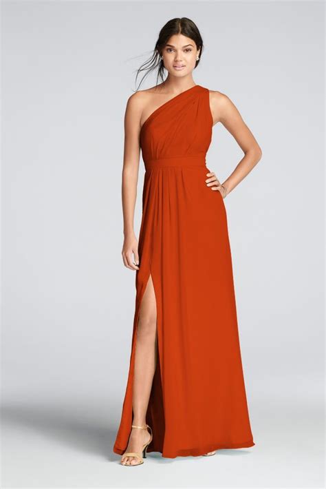 Extra Length One Shoulder Chiffon Dress Style 4xlf18055 Sienna 16