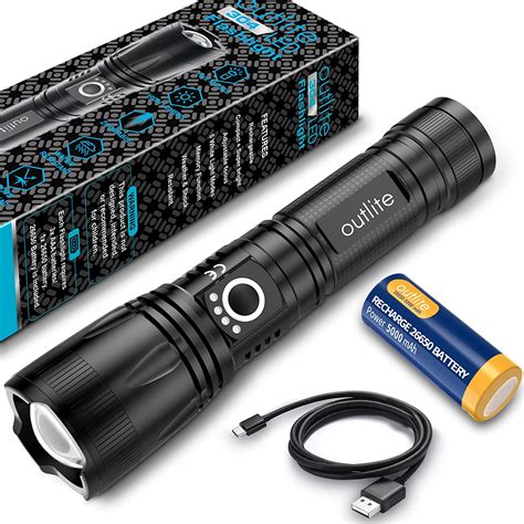 Outlite Torch 5000 High Lumens Led Torch 5000mah Usb Rechargeable