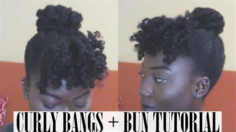 curly bangs and bun on 4c natural hair youtube