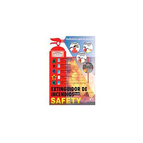Poster Fire Extinguisher Safety Spanish 24 X 18