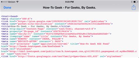 Comment afficher le code source de la page Web sur votre iPhone ou iPad