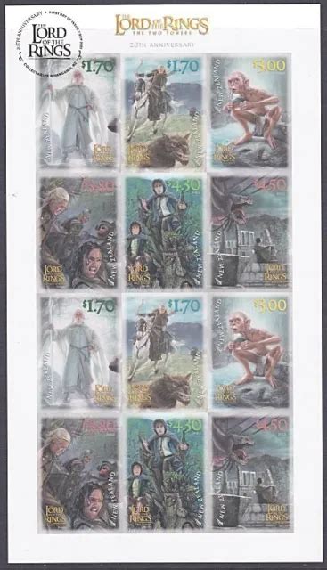 New Zealand 2022 Lord Of The Rings Imperforate Sheet Mnh Scarce