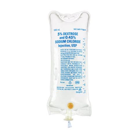 Dextrose 5 And Sodium Chloride 045 1000ml Bag For Injection Usp