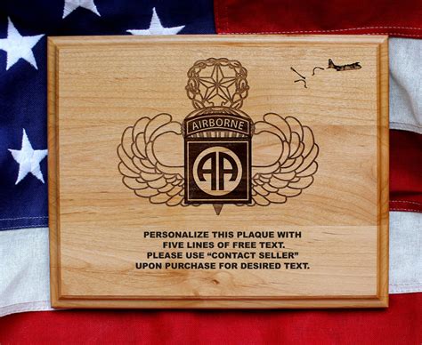 82nd airborne division plaque itslaser engraving