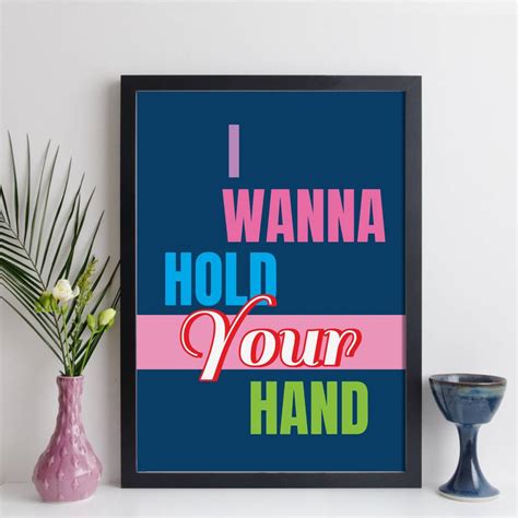 Personalised Song Print I Wanna Hold Your Hand By Elevencorners